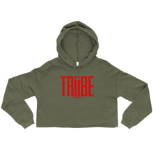 Load image into Gallery viewer, Black/Red Crop TRiiBE Hoodie