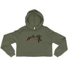 Load image into Gallery viewer, Military Green Crop Willie HyN Hoodie