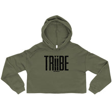 Load image into Gallery viewer, Military Green/Black Crop TRiiBE Hoodie