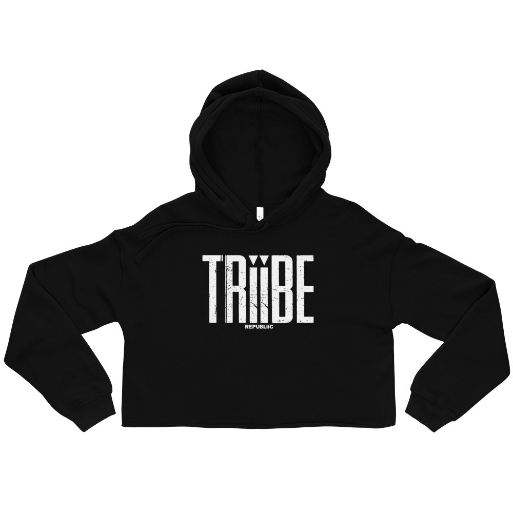 Black/White Crop TRiiBE Hoodie